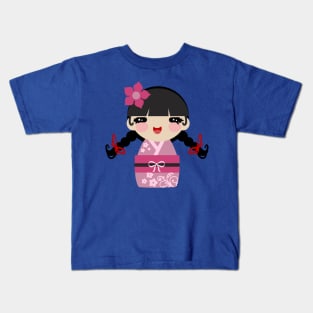 Pink Kokeshi Kids T-Shirt